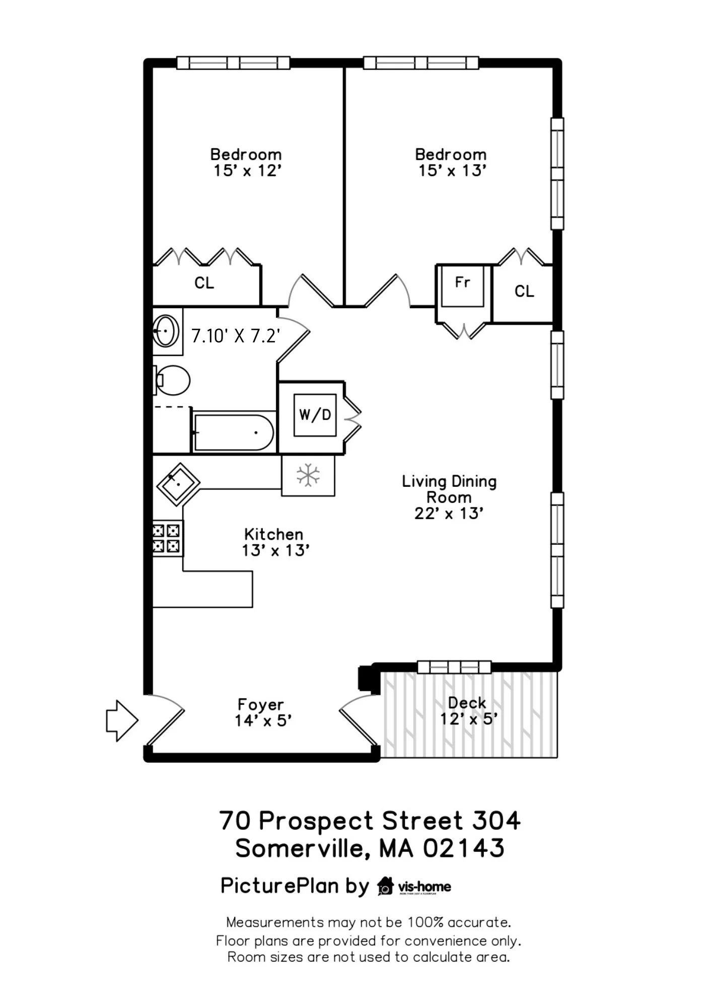 2 bed, 1 bath apartment for rent at 70 Prospect St Unit 304, Union Square — photo 26 of 26