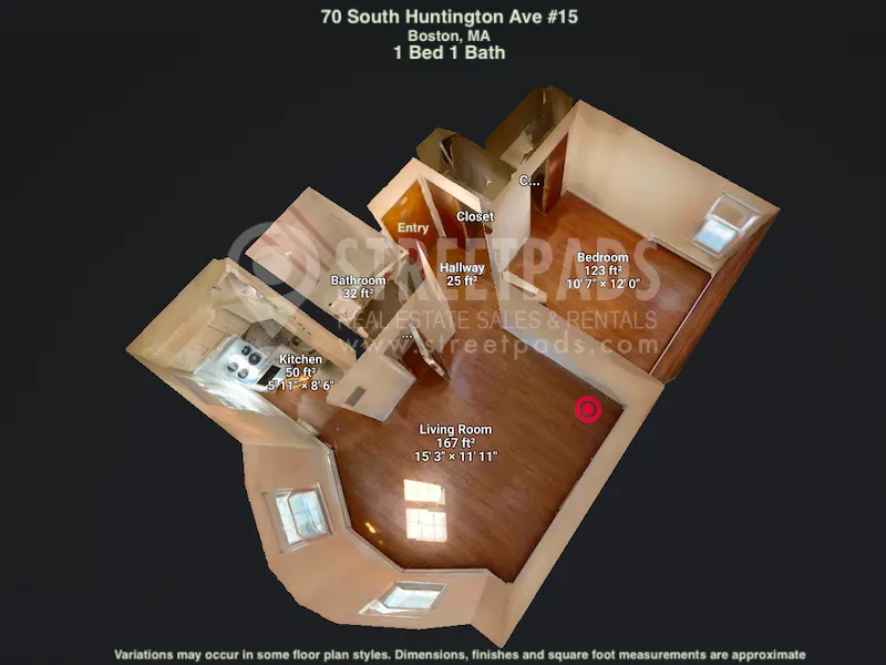 1 bed, 1 bath apartment for rent at 70 South Huntington Ave Unit 15, Mission Hill — photo 1 of 19