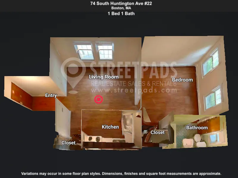 1 bed, 1 bath apartment for rent at 74 South Huntington Ave Unit 2, Mission Hill