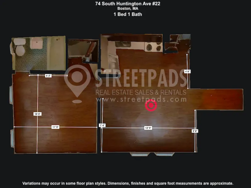1 bed, 1 bath apartment for rent at 74 South Huntington Ave Unit 2, Mission Hill — photo 3 of 20