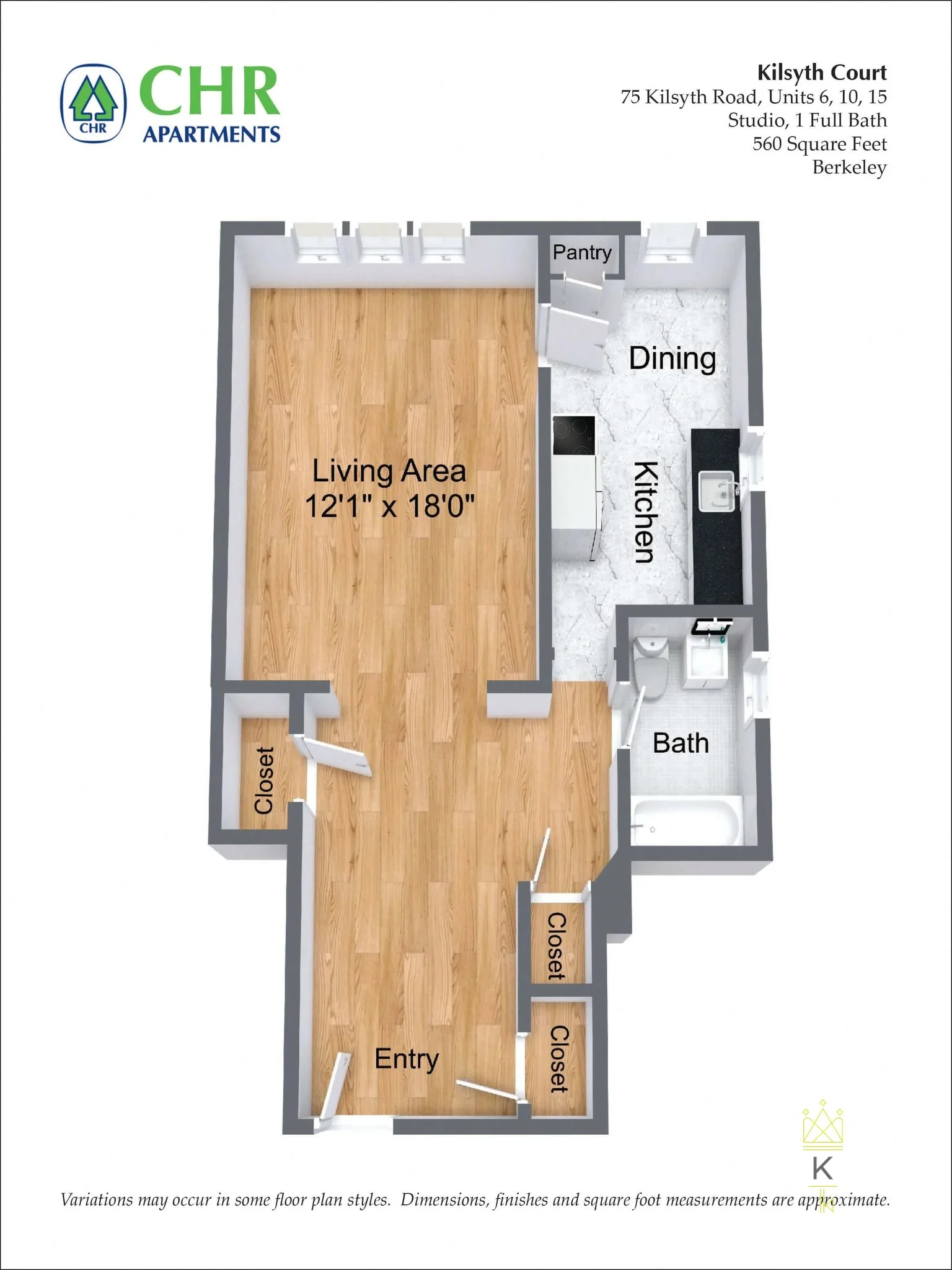 Studio bed, 1 bath apartment for rent at 75 Kilsyth Rd Unit 6, Brighton — photo 5 of 6