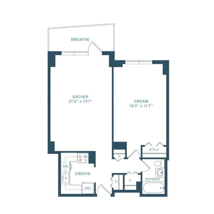 1 bed, 1 bath apartment for rent at 75 Saint Alphonsus St Unit 2003, Mission Hill — photo 3 of 6