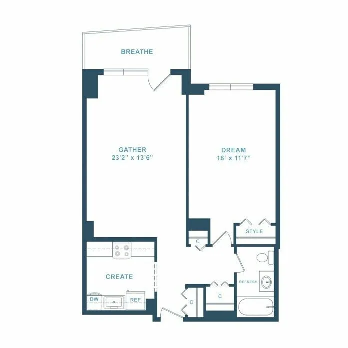 1 bed, 1 bath apartment for rent at 75 Saint Alphonsus St Unit 2005, Mission Hill — photo 3 of 3