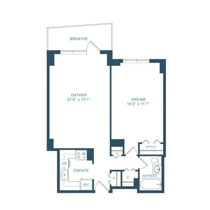 1 bed, 1 bath apartment for rent at 75 Saint Alphonsus St Unit 703, Mission Hill — photo 3 of 3