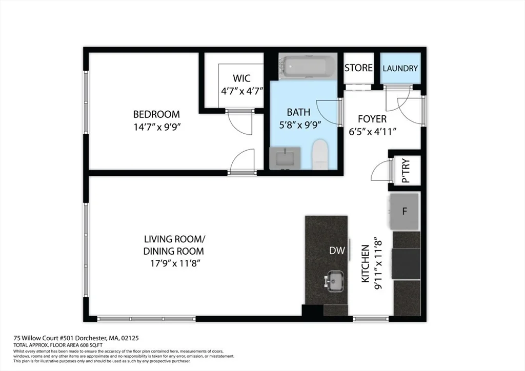 1 bed, 1 bath apartment for rent at 75 Willow Ct Unit 201, Dorchester — photo 14 of 14