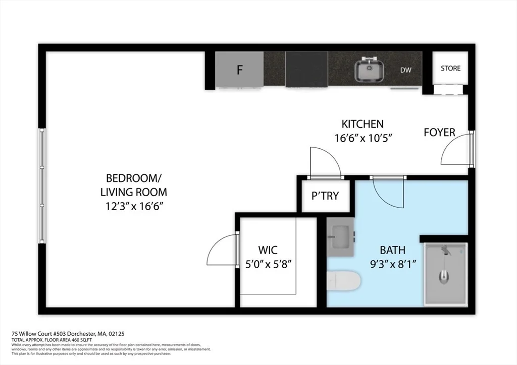 Studio bed, 1 bath apartment for rent at 75 Willow Ct Unit 203, South Boston — photo 13 of 13