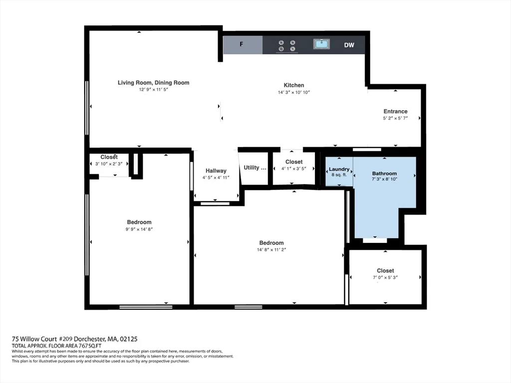 2 bed, 1 bath apartment for rent at 75 Willow Ct Unit 209, Dorchester — photo 14 of 14
