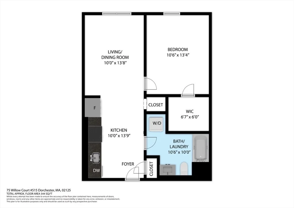 1 bed, 1 bath apartment for rent at 75 Willow Ct Unit 215, South Boston — photo 14 of 14