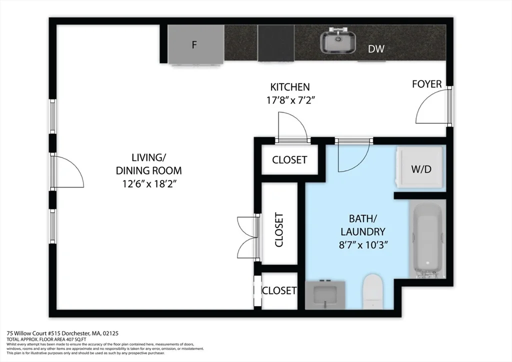 Studio bed, 1 bath apartment for rent at 75 Willow Ct Unit 217, Dorchester — photo 14 of 14