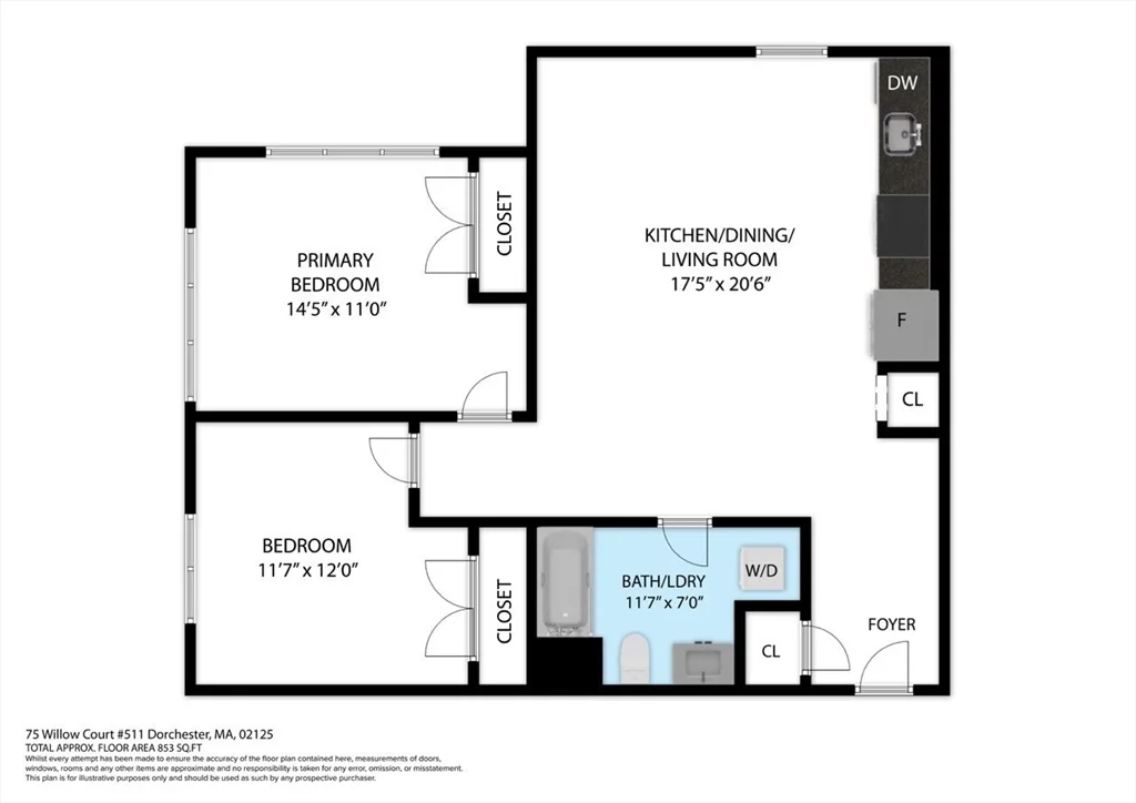 2 bed, 1 bath apartment for rent at 75 Willow Ct Unit 411, Dorchester — photo 23 of 23