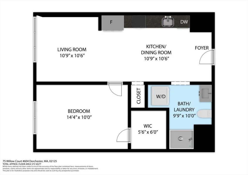 1 bed, 1 bath apartment for rent at 75 Willow Ct Unit 604, Dorchester — photo 14 of 14