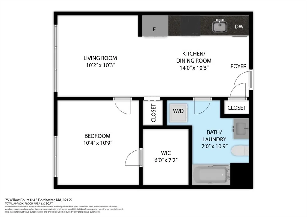 1 bed, 1 bath apartment for rent at 75 Willow Ct Unit 613, Dorchester — photo 21 of 21