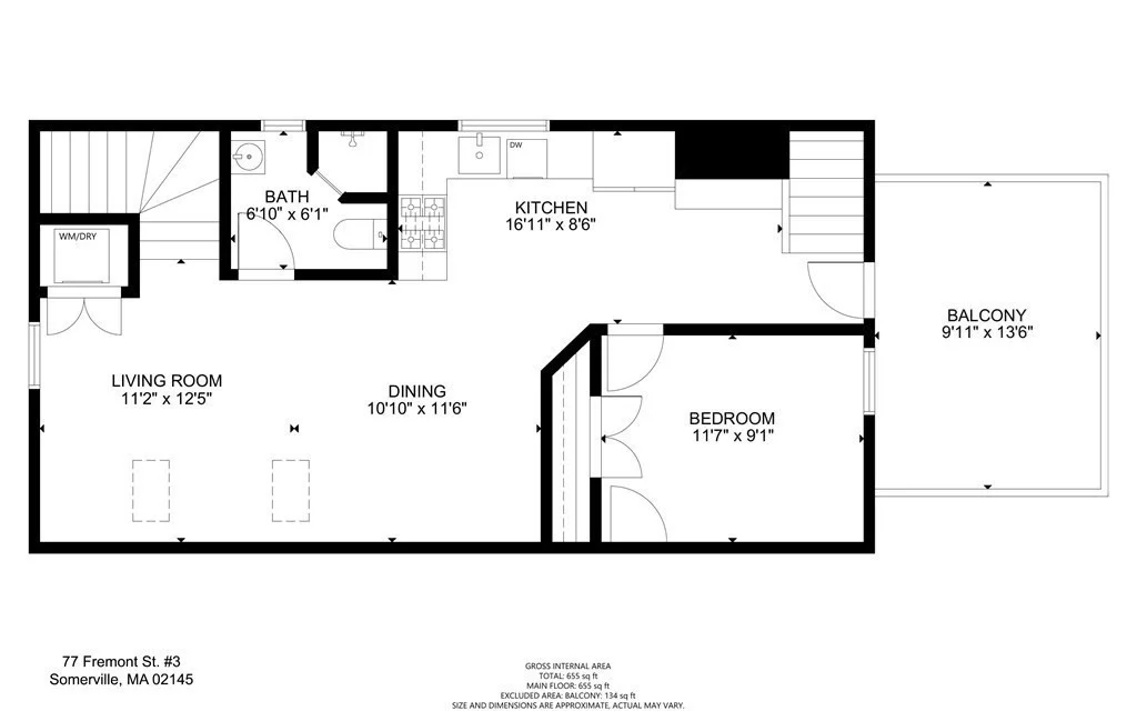 1 bed, 1 bath apartment for rent at 77 Fremont St Unit 3, Winter Hill — photo 13 of 13
