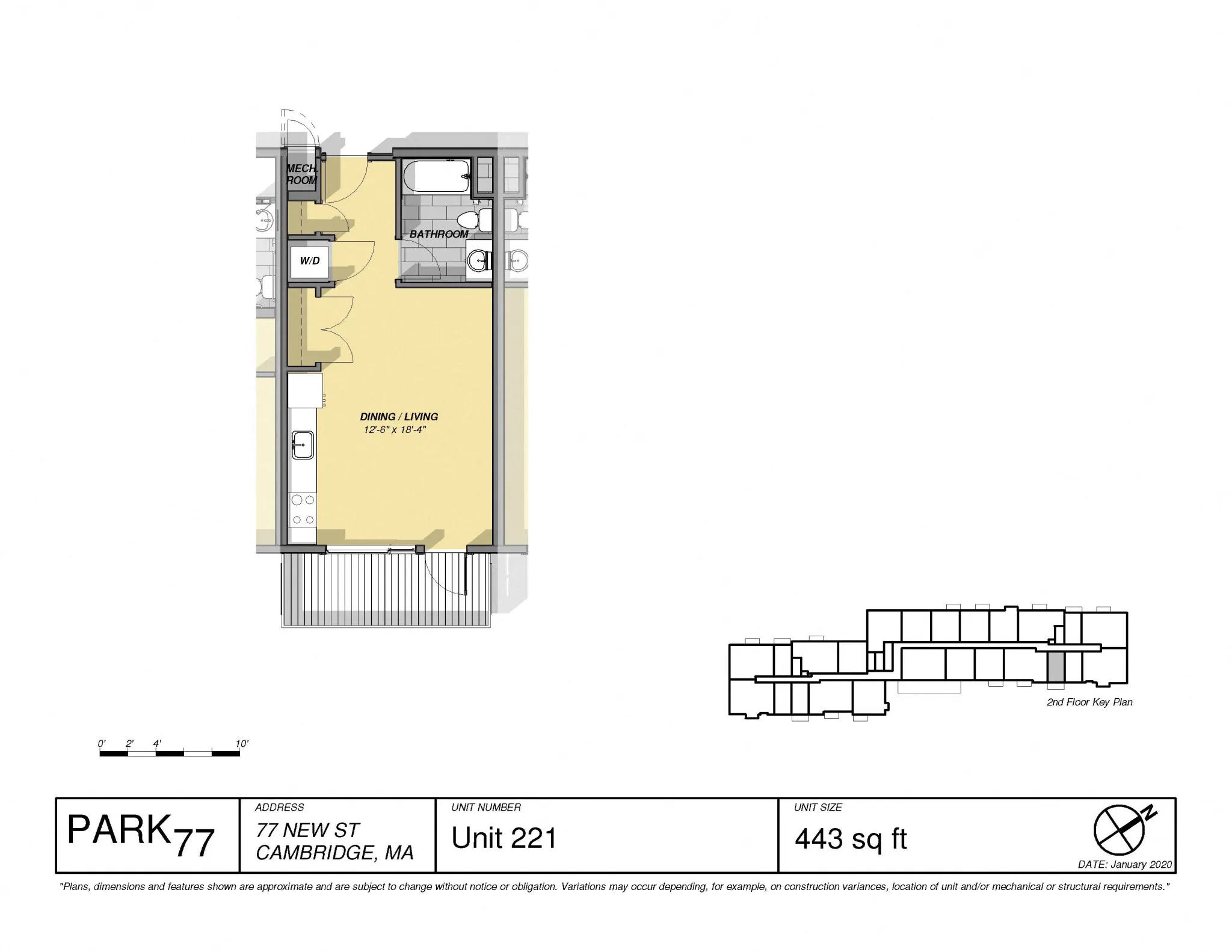 Studio bed, 1 bath apartment for rent at 77 New St Unit 105, Neighborhood Nine — photo 4 of 11
