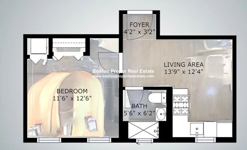 Studio bed, 1 bath apartment for rent at 77 Park Dr Unit 24, Fenway — photo 8 of 13
