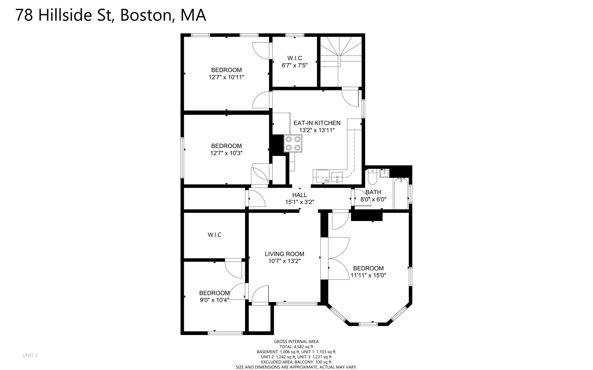 4 bed, 1 bath apartment for rent at 78 Hillside St Unit 2, Mission Hill — photo 9 of 12