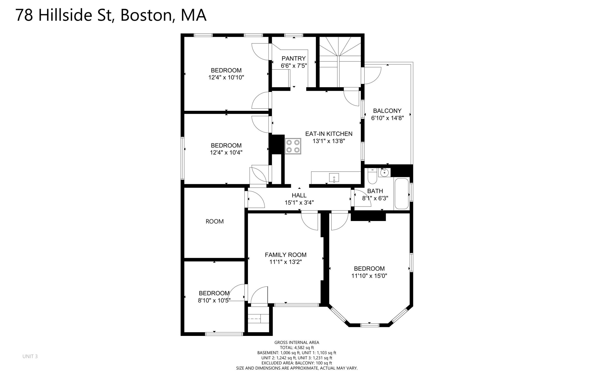 4 bed, 1 bath apartment for rent at 78 Hillside St Unit 2, Mission Hill — photo 11 of 12