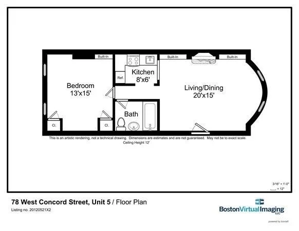 1 bed, 1 bath apartment for rent at 78 W Concord St Unit 5, South End — photo 13 of 14