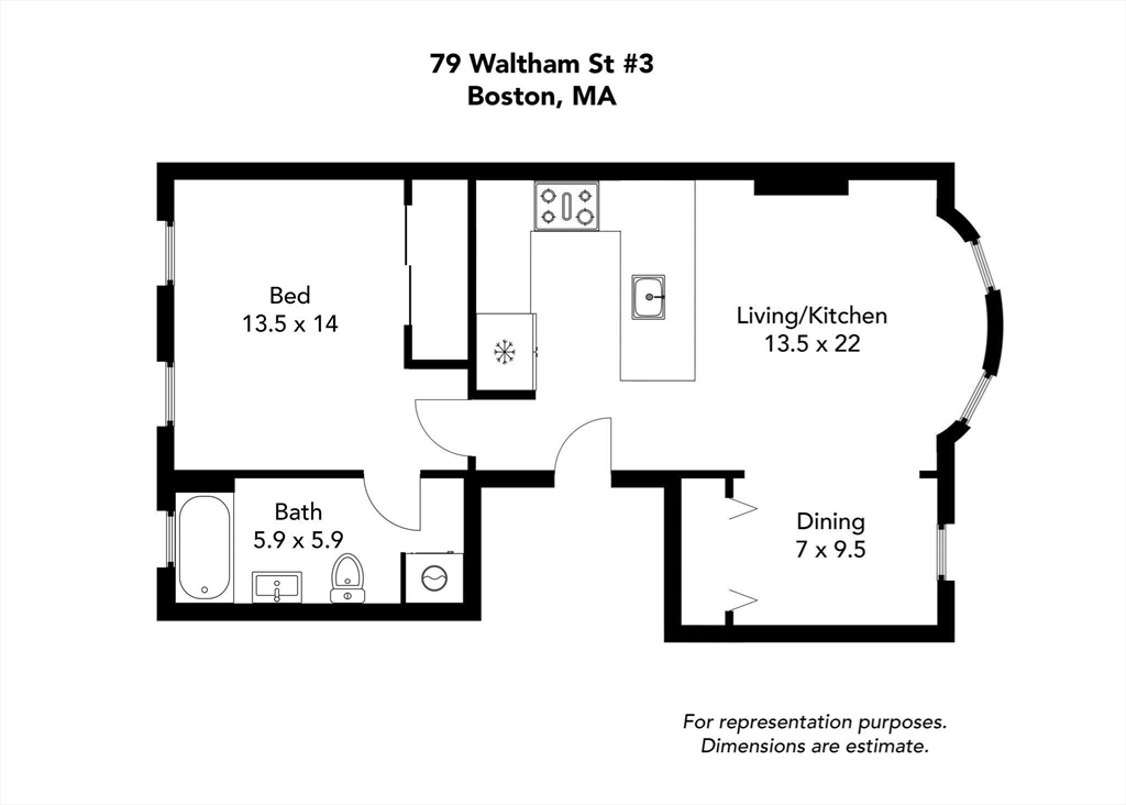 1 bed, 1 bath apartment for rent at 79 Waltham St Unit 3, South End — photo 17 of 17