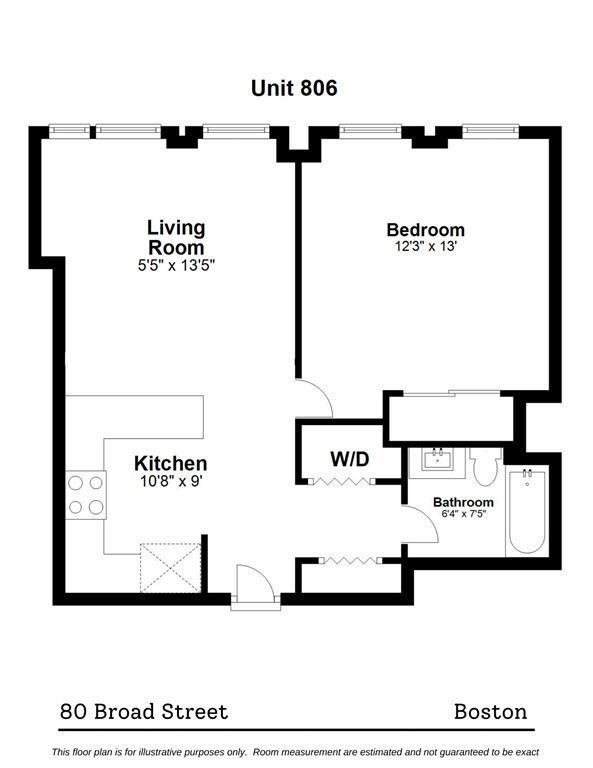 1 bed, 1 bath apartment for rent at 80 Broad St Unit 806, Waterfront — photo 11 of 16