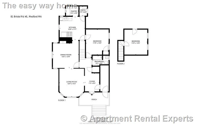 2 bed, 1 bath apartment for rent at 81 Bristol Rd Unit 1, Powder House Square — photo 12 of 15