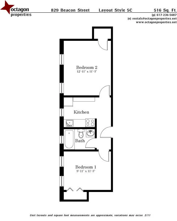 1 bed, 1 bath apartment for rent at 829 Beacon St Unit 2C, Fenway — photo 12 of 12