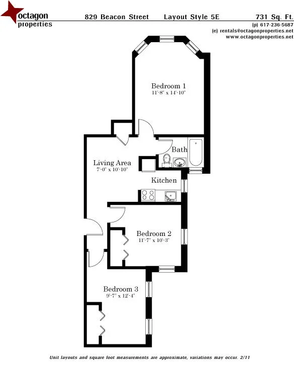 3 bed, 1 bath apartment for rent at 829 Beacon St Unit 4E, Fenway — photo 18 of 18