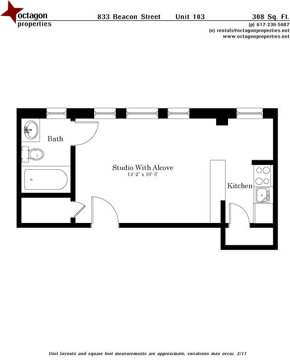 Studio bed, 1 bath apartment for rent at 833 Beacon St Unit 103, Fenway — photo 16 of 16