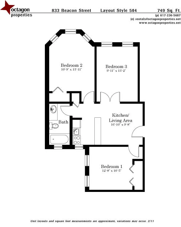 3 bed, 1 bath apartment for rent at 833 Beacon St Unit 104, Fenway — photo 11 of 11