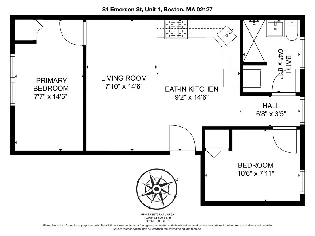 2 bed, 1 bath apartment for rent at 84 Emerson St Unit 1, South Boston — photo 19 of 19