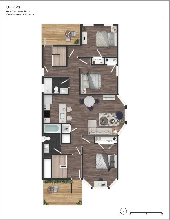 3 bed, 2 bath apartment for rent at 843 Columbia Rd Unit 2, Dorchester — photo 10 of 10