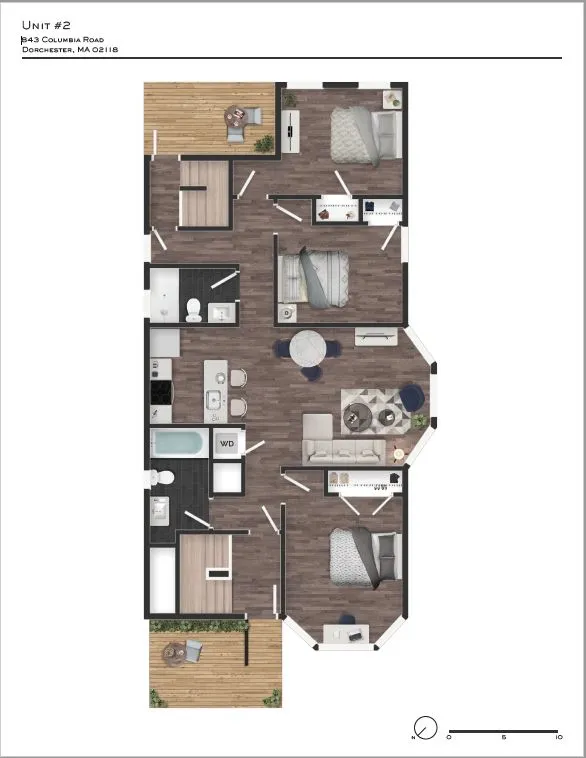 3 bed, 2 bath apartment for rent at 843 Columbia Rd Unit 2, Dorchester — photo 10 of 10