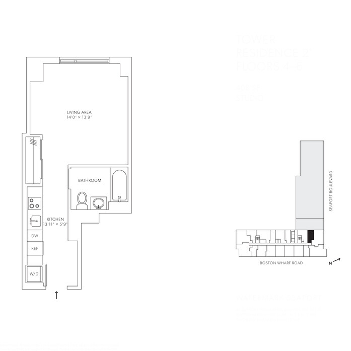 Studio bed, 1 bath apartment for rent at 85 Seaport Boulevard Unit 602, South Boston — photo 11 of 11
