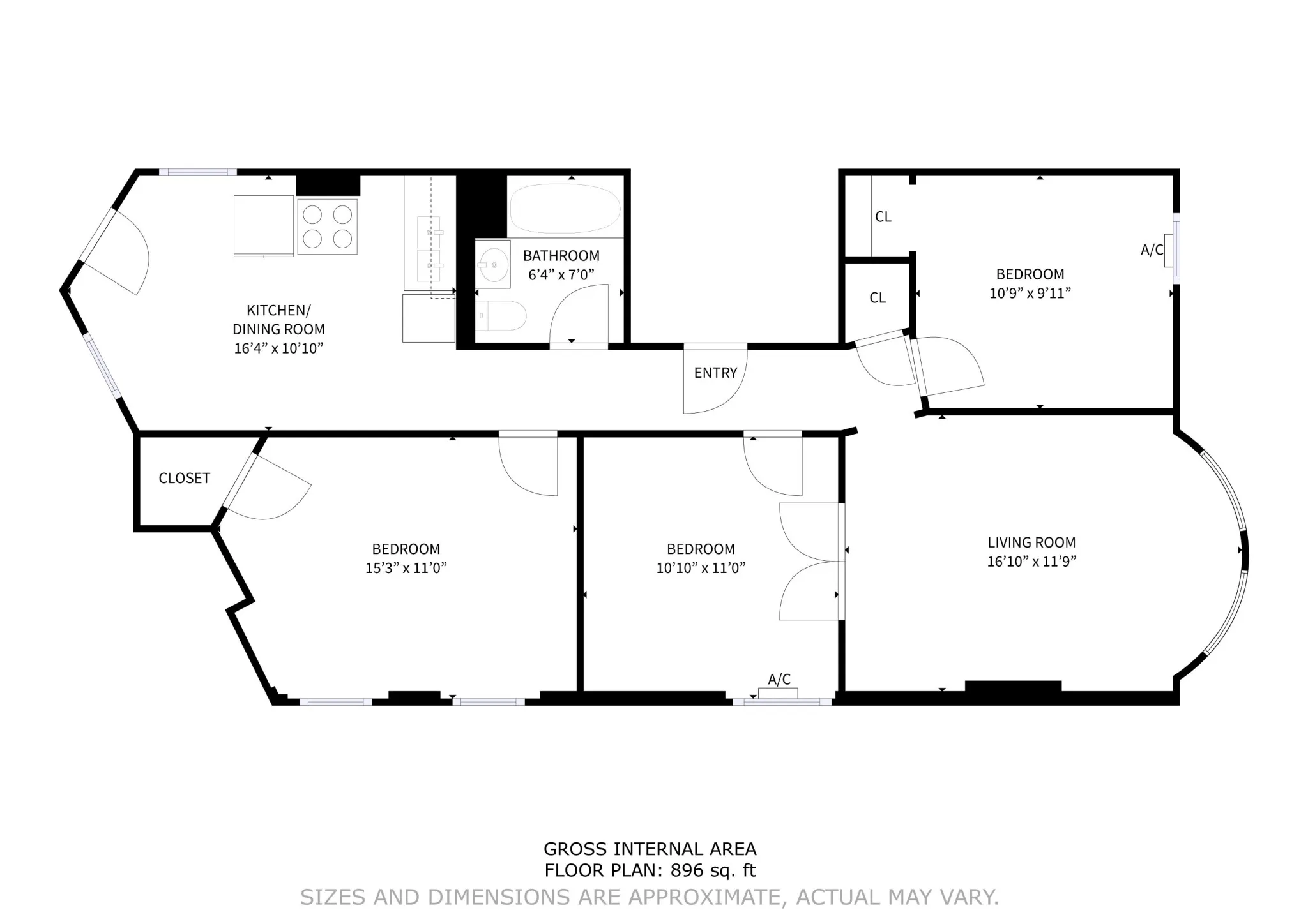 3 bed, 1 bath apartment for rent at 86 A St Unit 4, South Boston — photo 8 of 8