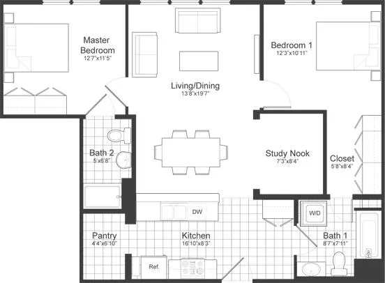 2 bed, 2 bath apartment for rent at 87 New St Unit 204, Neighborhood Nine — photo 15 of 28
