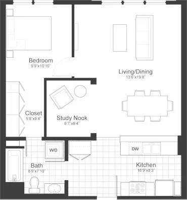 1 bed, 1 bath apartment for rent at 87 New St Unit 412, Neighborhood Nine — photo 10 of 10