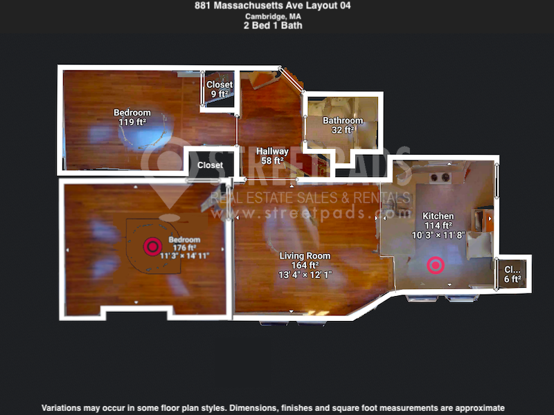 2 bed, 1 bath apartment for rent at 881 Massachusetts Ave Unit 54, Central Square — photo 1 of 20