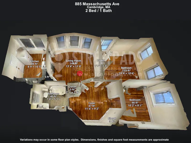 2 bed, 1 bath apartment for rent at 885 Massachusetts Ave Unit 23, Central Square