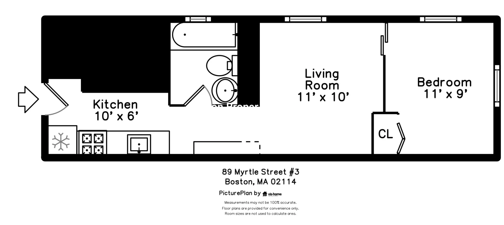 1 bed, 1 bath apartment for rent at 89 Myrtle St Unit 1, Beacon Hill — photo 10 of 12