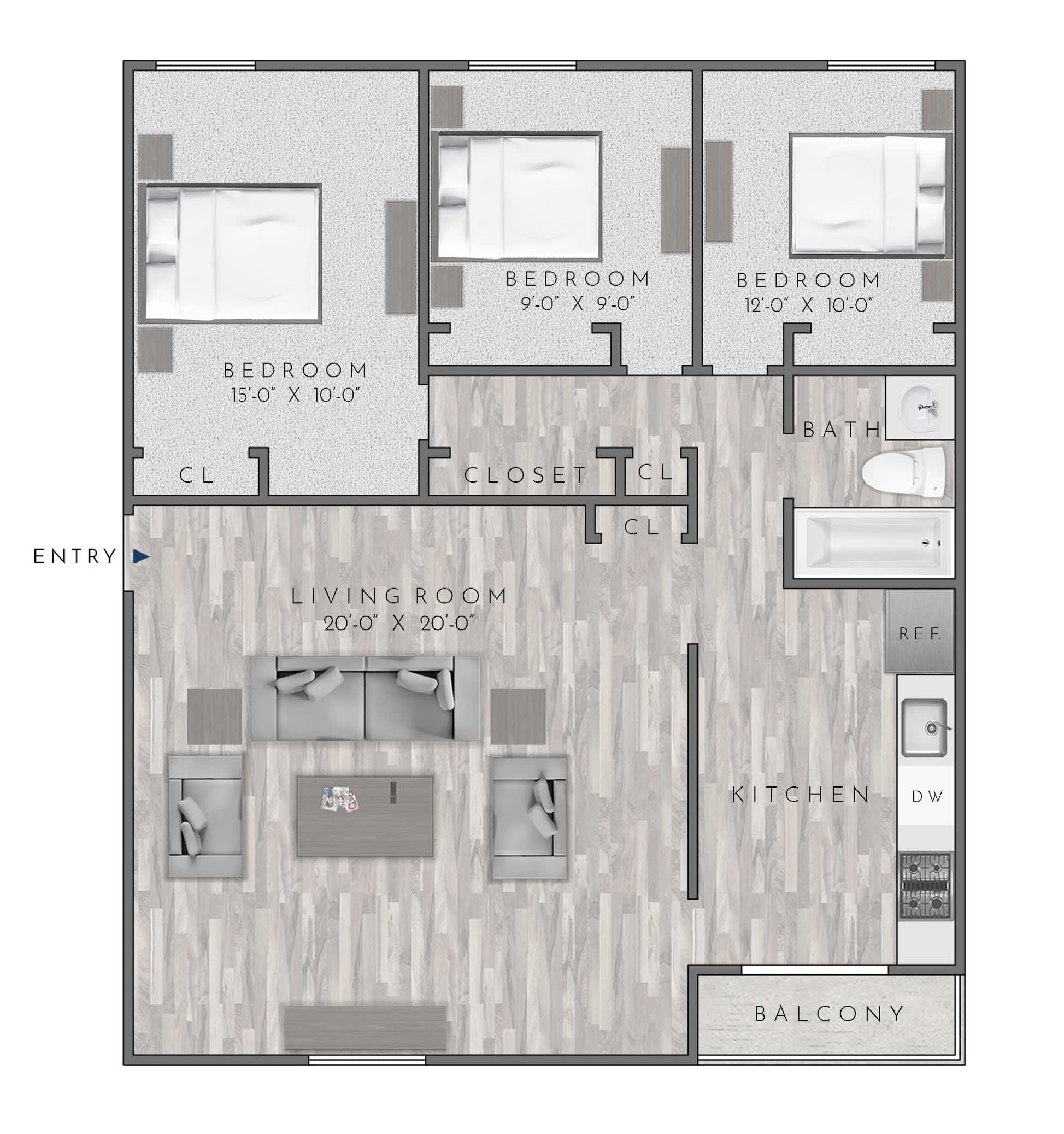 3 bed, 1 bath apartment for rent at 9 Bronsdon St Unit 21, Lower Allston