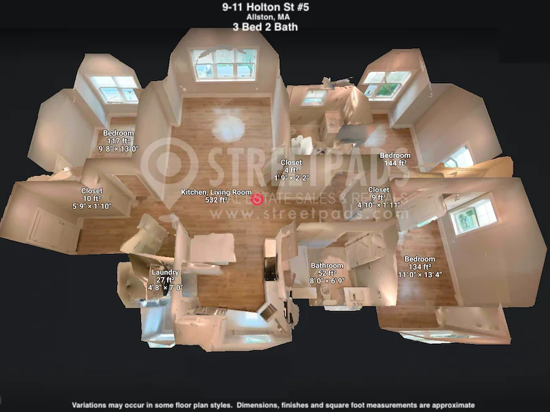 3 bed, 2 bath apartment for rent at 9 Holton St Unit 5, Allston