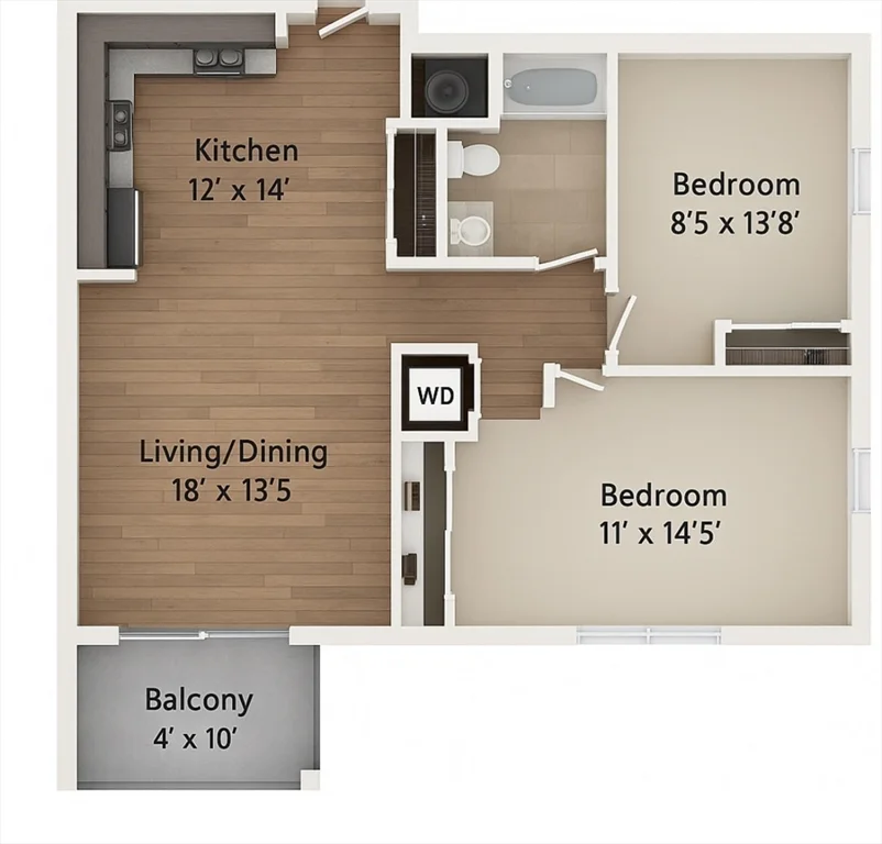 2 bed, 1 bath apartment for rent at 9 Needhams Landing Unit 401, Lynn — photo 6 of 6