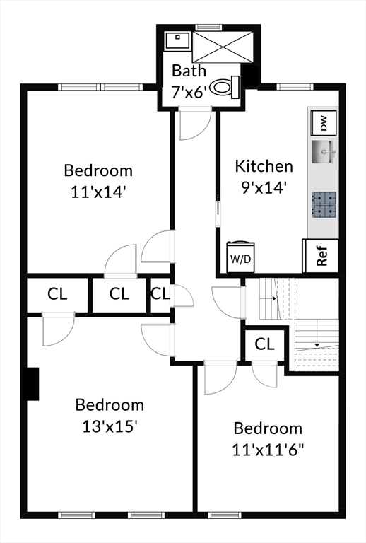3 bed, 1 bath apartment for rent at 9 Wallingford Rd Unit 2, Brighton — photo 11 of 13