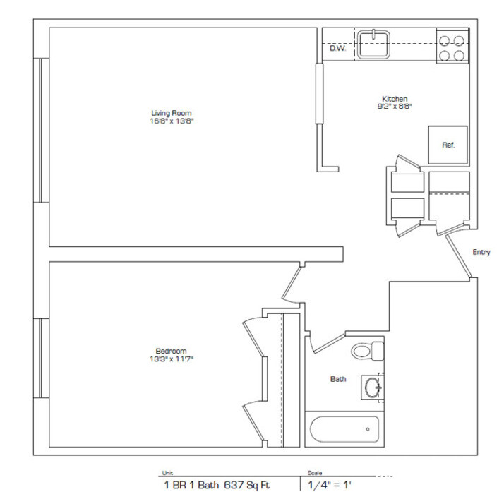 1 bed, 1 bath apartment for rent at 90 Gardner St Unit 2B, Allston — photo 8 of 9