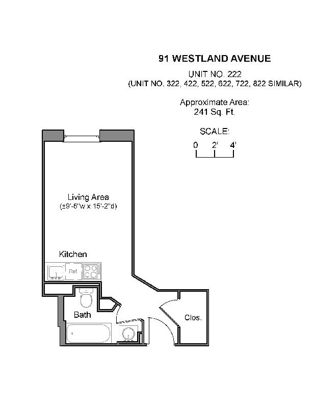 Studio bed, 1 bath apartment for rent at 91 Westland Ave Unit 222, Fenway — photo 2 of 3