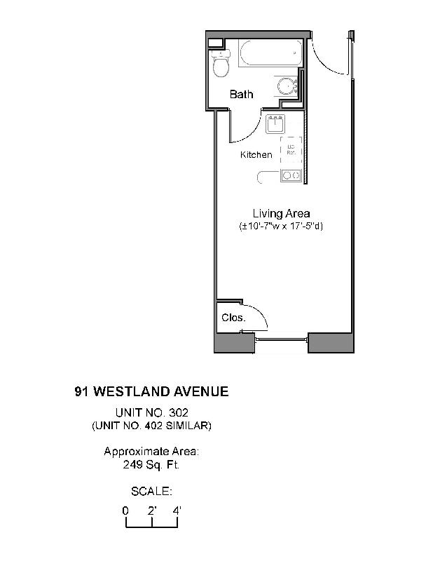 Studio bed, 1 bath apartment for rent at 91 Westland Ave Unit 702, Fenway — photo 7 of 10