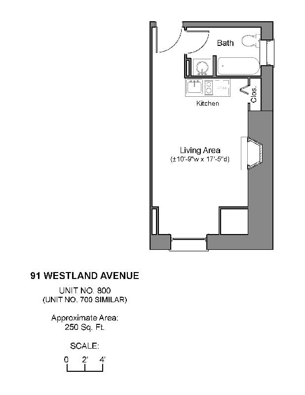 Studio bed, 1 bath apartment for rent at 91 Westland Ave Unit 800, Fenway — photo 16 of 17