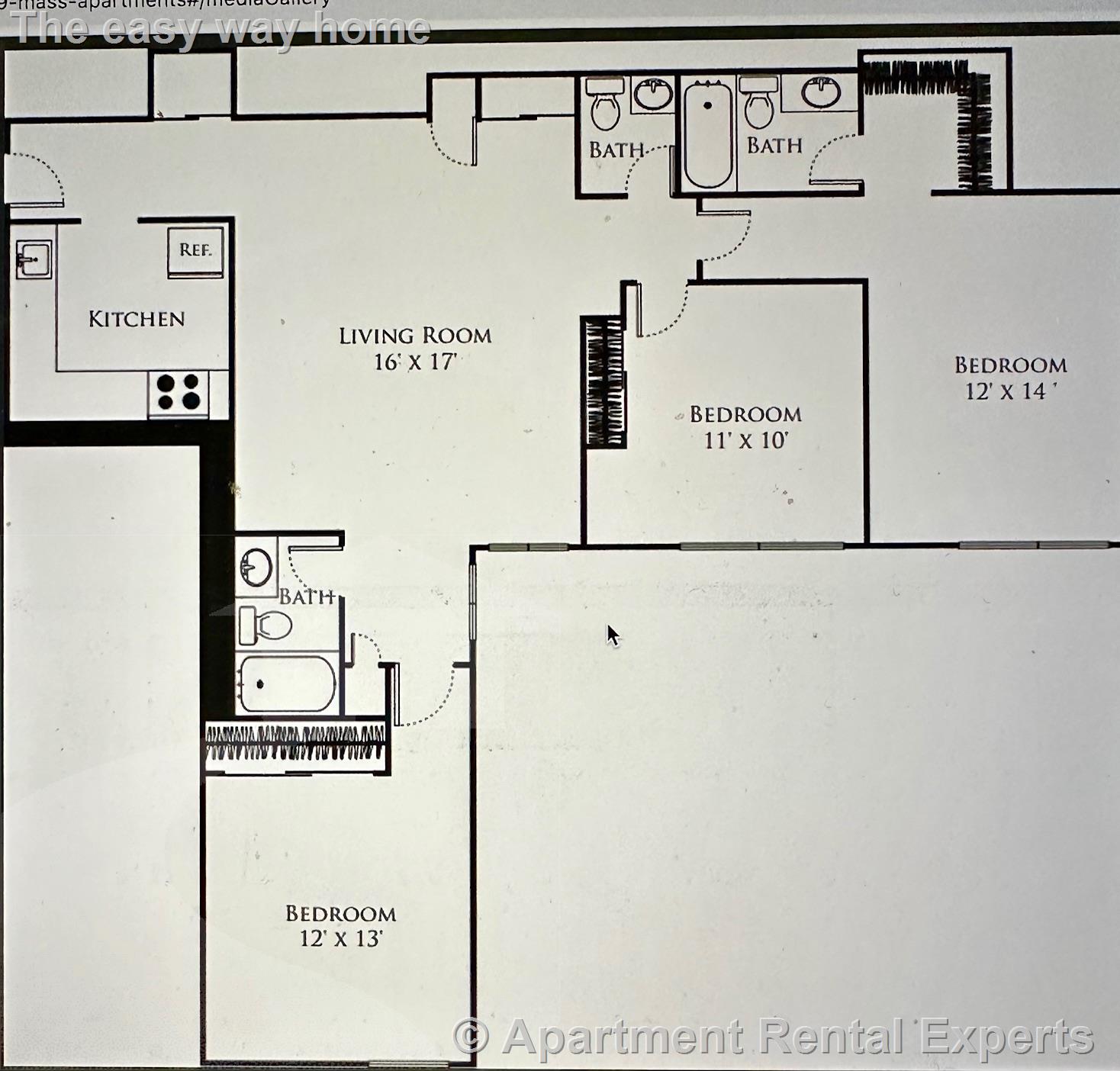 3 bed, 2 bath apartment for rent at 929 Massachusetts Ave Unit 4FLR, Central Square — photo 2 of 2