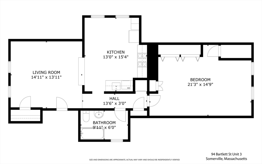 1 bed, 1 bath apartment for rent at 94 Bartlett St Unit 3, Magoun Square — photo 11 of 11