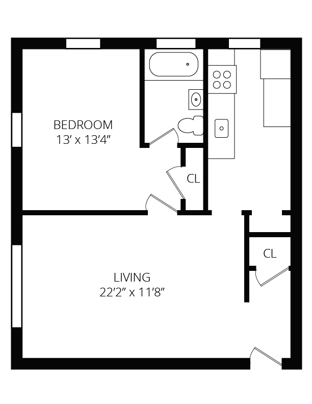 1 bed, 1 bath apartment for rent at 95 Adams St Unit 95-03, South Side — photo 10 of 11
